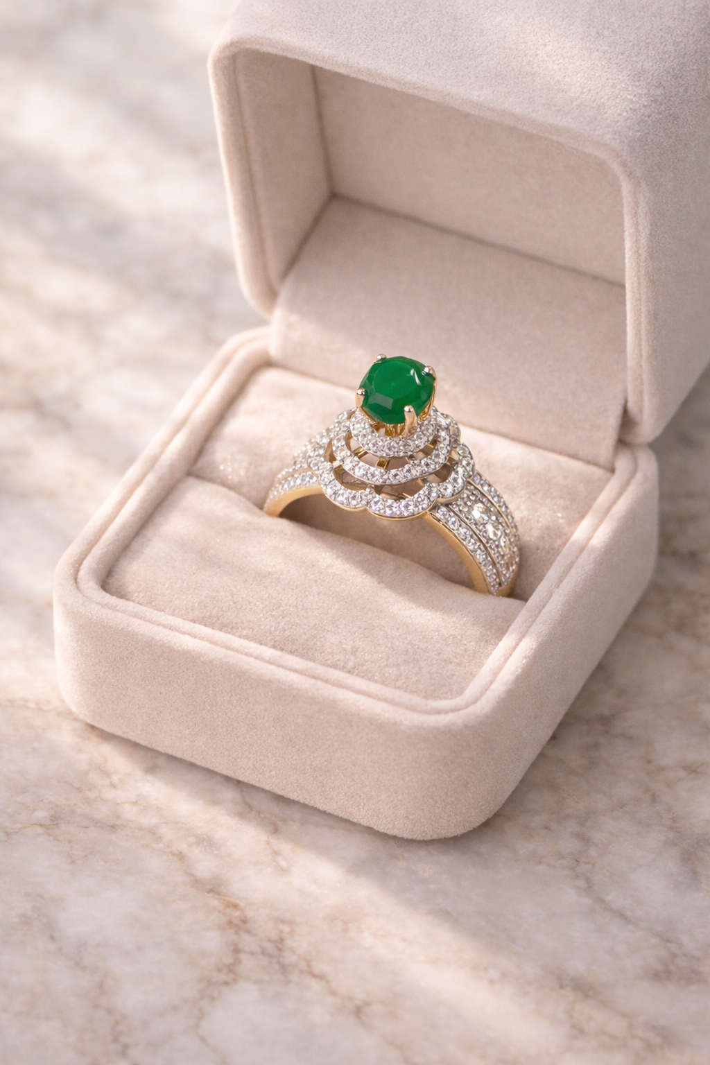 Emerald Crown Ring
